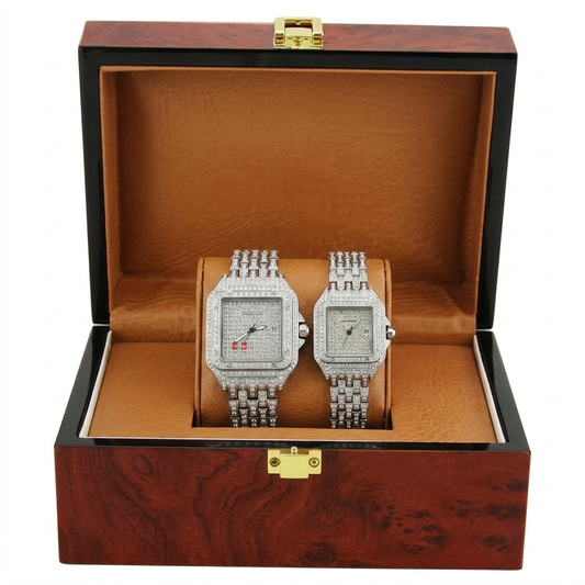 Cupel Watch White Dimond  Chain White Dial Watch Date Style Watch – Elegant Diamond Markers & Stainless Steel Band