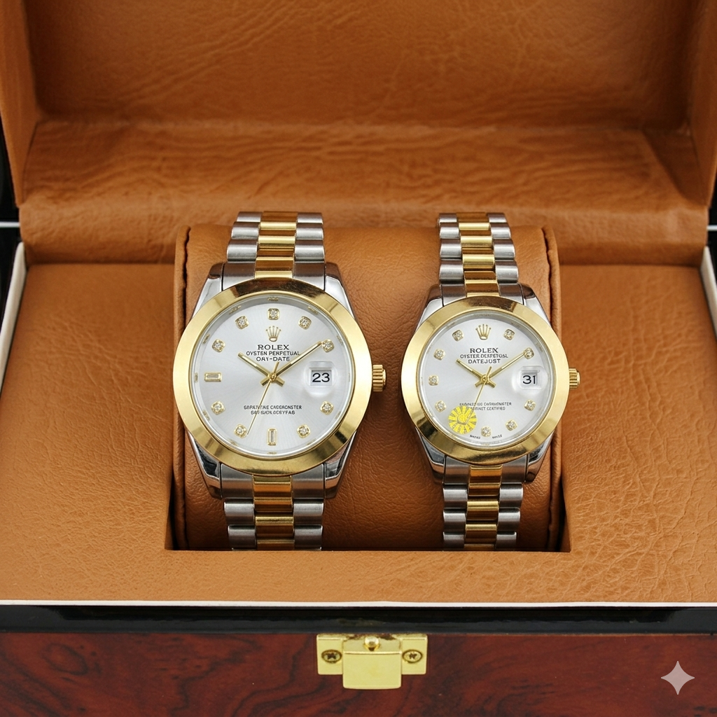 Cupel Watch White  Dial Watch Date Style Watch – Elegant Diamond Markers & Stainless Steel Band