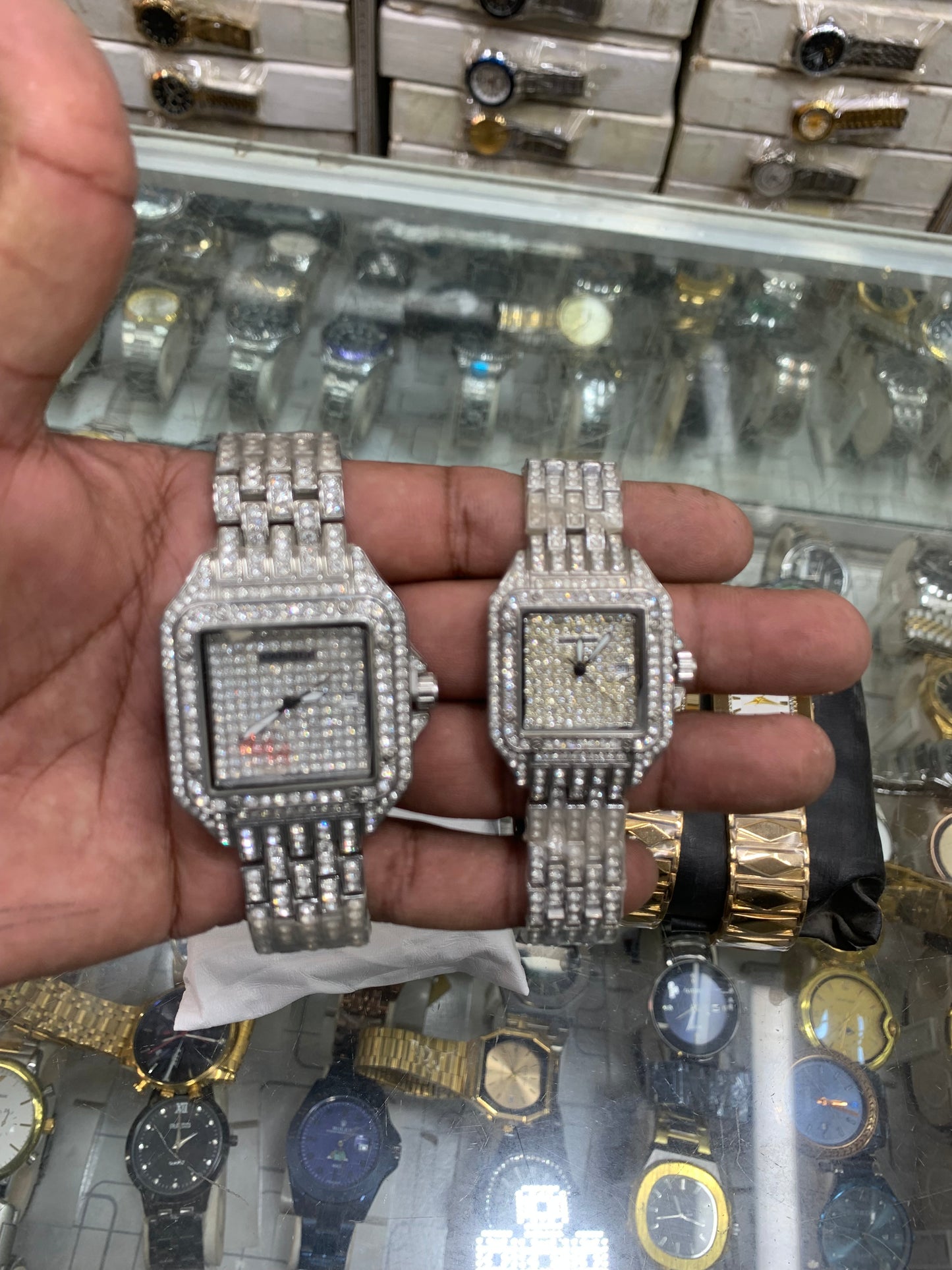 Cupel Watch White Dimond  Chain White Dial Watch Date Style Watch – Elegant Diamond Markers & Stainless Steel Band
