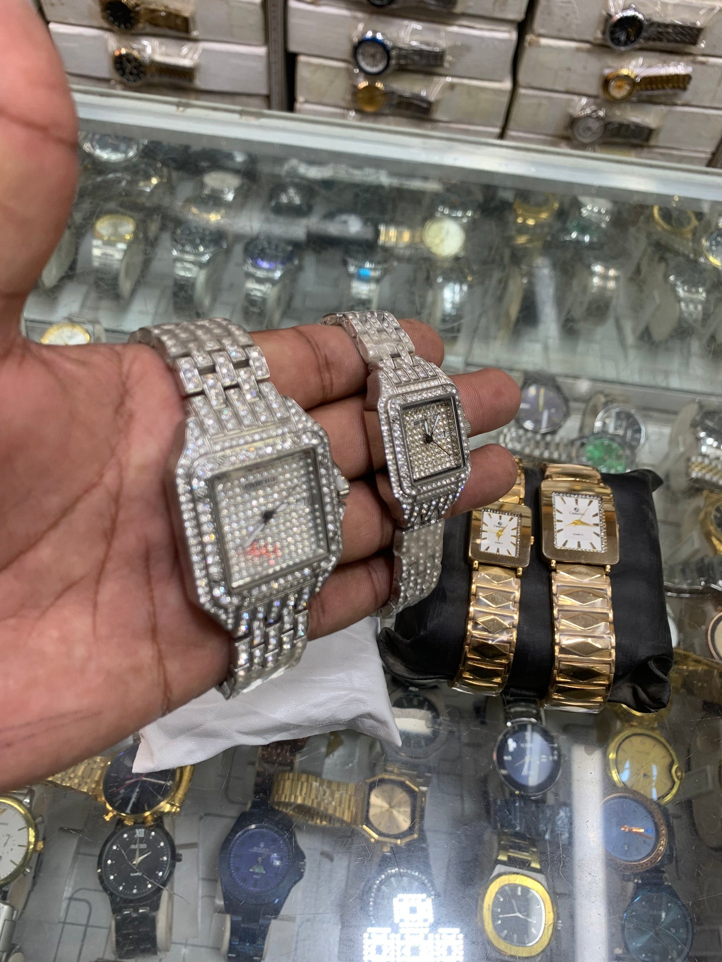Cupel Watch White Dimond  Chain White Dial Watch Date Style Watch – Elegant Diamond Markers & Stainless Steel Band
